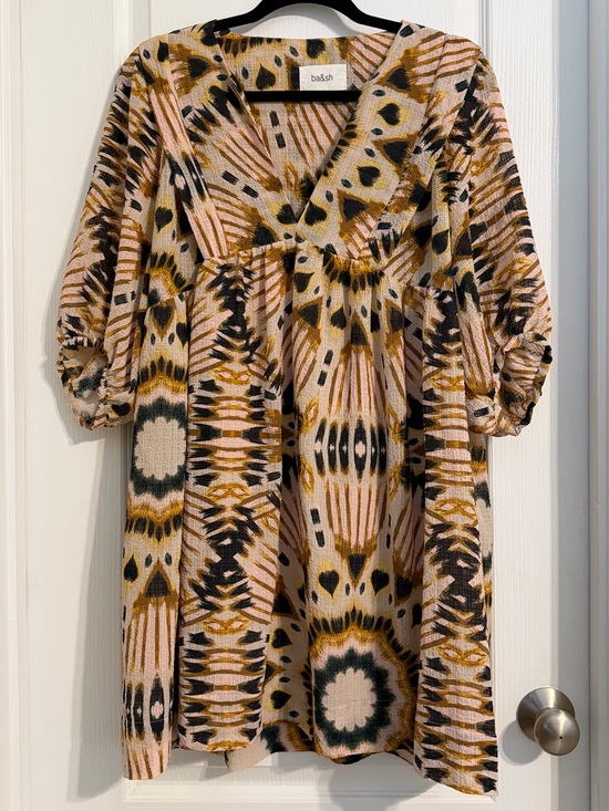 ba&sh Dresses & Skirts - ba&sh Cleo Ikat Patterned Print V-Neck Mini Dress Sz 4, XL